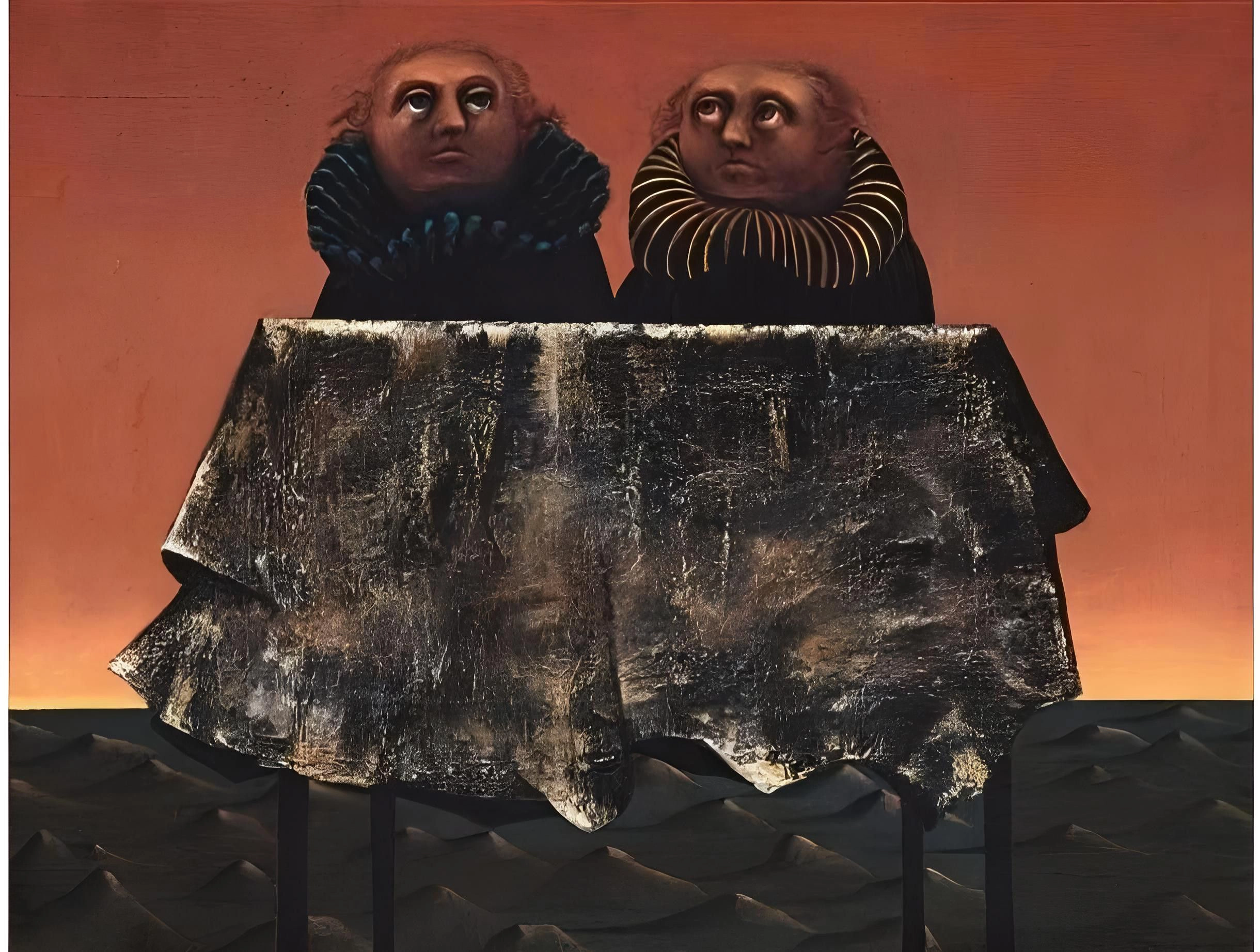 Two Figures Wearing Ruffs