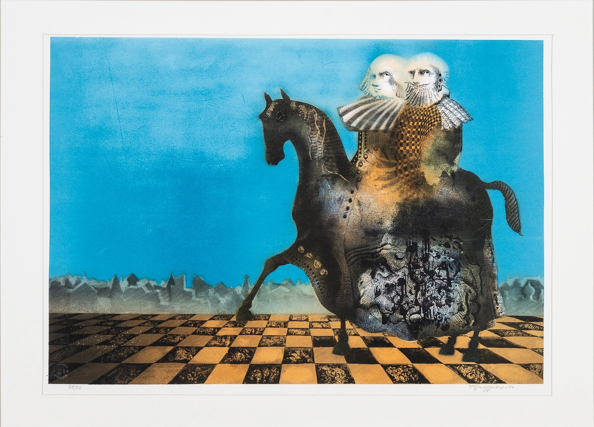 Horse with two riders