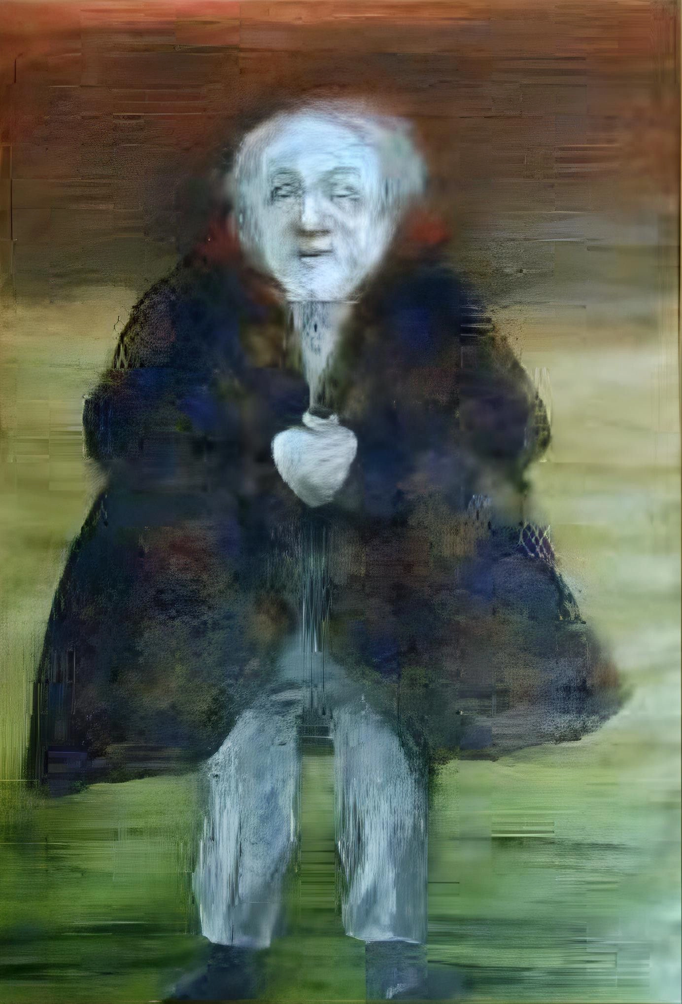 Man standing hands clasped