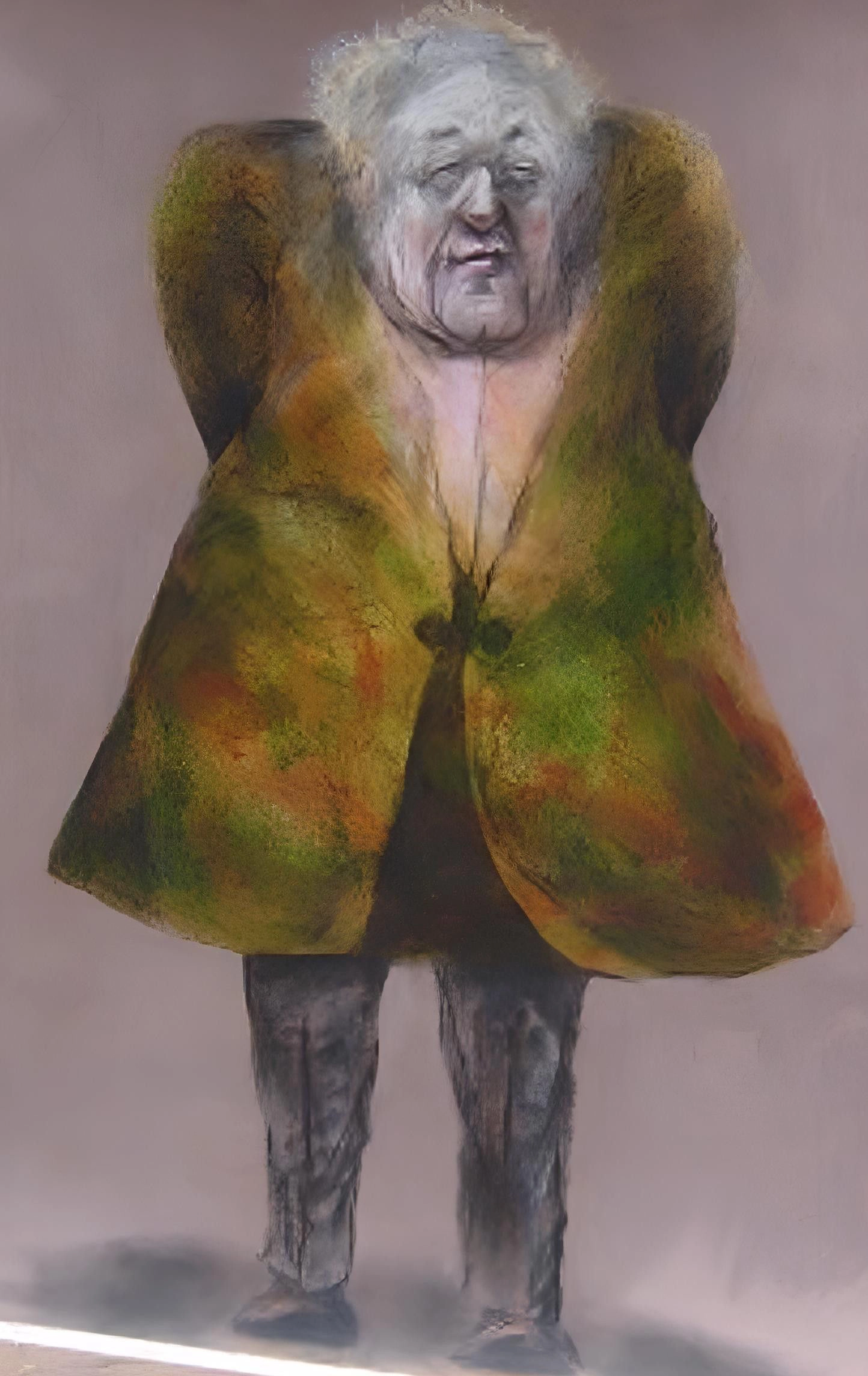 Figure, hand behind back