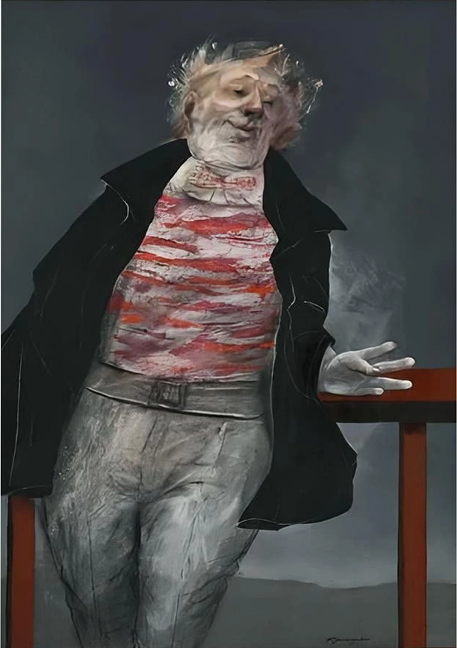 Figure in striped shirt