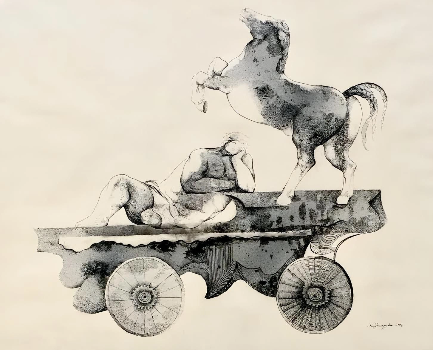 Man, horse and cart